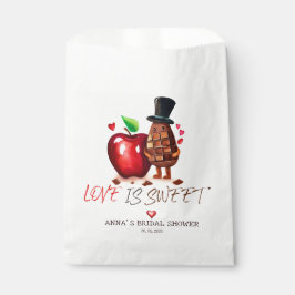 Rode appel en chocolade paar Vrijgezellenfeest Bedankzakje
