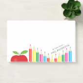 Rode appel en gekleurde potloden Persoonlijke leer Post-it® Notes (Kantoor)