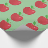 Rode appel en groene bladgroen cadeau cadeaupapier (Hoek)