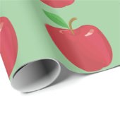Rode appel en groene bladgroen cadeau cadeaupapier (Rol Hoek)
