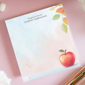 Rode appel en herfstbladeren gepersonaliseerd notitieblok