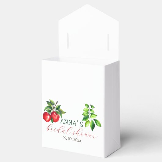 Rode appel en wit Vrijgezellenfeest Bedankdoosjes (Geopend)