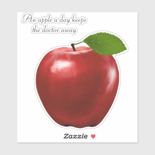 Rode Appel Fruit en Citaat Sticker (Vel)