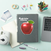 Rode Appel Fruit en Citaat Sticker (iPad Cover)