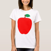 Rode Appel Fruit Green Leaf Food T-shirt (Voorkant)