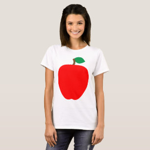 Rode Appel Fruit Green Leaf Food T-shirt