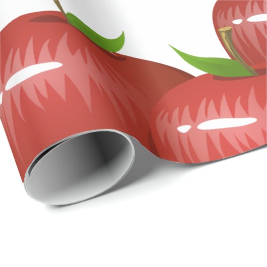 Rode appel fruit voedsel patroon cadeaupapier (Rol Hoek)