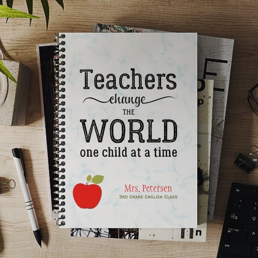 Rode appel gouden quote stijlvolle marmeren leraar planner