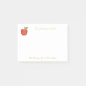 Rode appel gouden typografie citaat leraar post-it® notes (Voorkant)