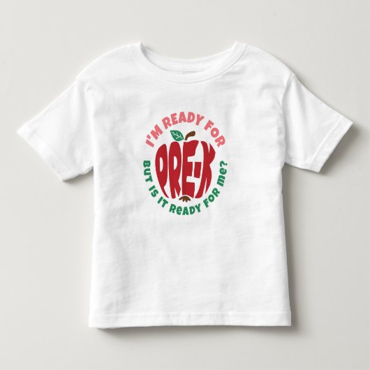 Rode appel grap klaar voor Pre-K Kinder Shirts (Voorkant)