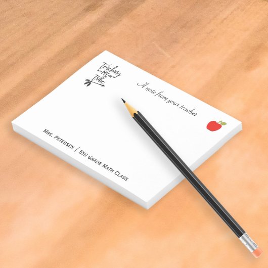 Rode appel grappige typografie citaat leraar naam post-it® notes