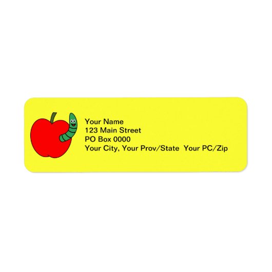 rode appel groene worm etiket (Voorkant)