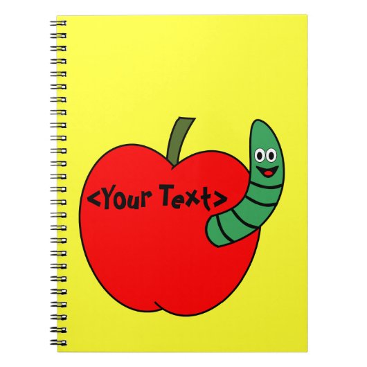 rode appel groene worm notitieboek (Voorkant)