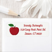 Rode appel - herfst, herfst bruiloft, feest, leraa etiket (Insitu)