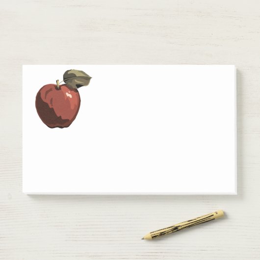 Rode appel illustratie post-it® notes (Op bureau)