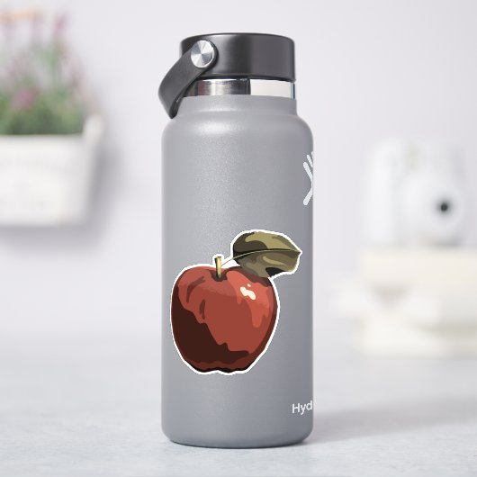 Rode appel illustratie sticker (HydroFlask)