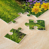 Rode appel in de bloementuin legpuzzel (Zijkant)