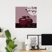 Rode appel keuken wanddecoratie poster (Thuiskantoor)