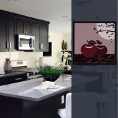 Rode appel keuken wanddecoratie poster