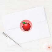 Rode Appel Klassieke Ronde Sticker (Envelop)