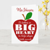 rode appel leraar bedankt je pensionering Nursery Kaart (Gele Bloem)