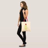 Rode appel leraren tas | Blijf kalm en geef les (Voorkant (model))