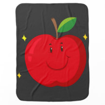 Rode appel met blij gezicht