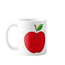 Rode appel met blij gezicht