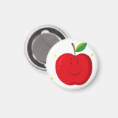 Rode appel met blij gezicht magneet (Voorkant / Achterkant)