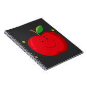 Rode appel met blij gezicht notitieboek (Rechterzijde)