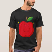 Rode appel met blij gezicht t-shirt (Voorkant)