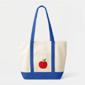 Rode appel met blij gezicht tote bag (Voorkant)