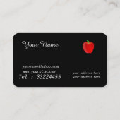 Rode appel met retro stippen visitekaartje (Achterkant)