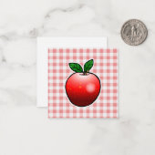 Rode Appel Moederdag Notitiekaartje (Voorkant / Achterkant in situ)