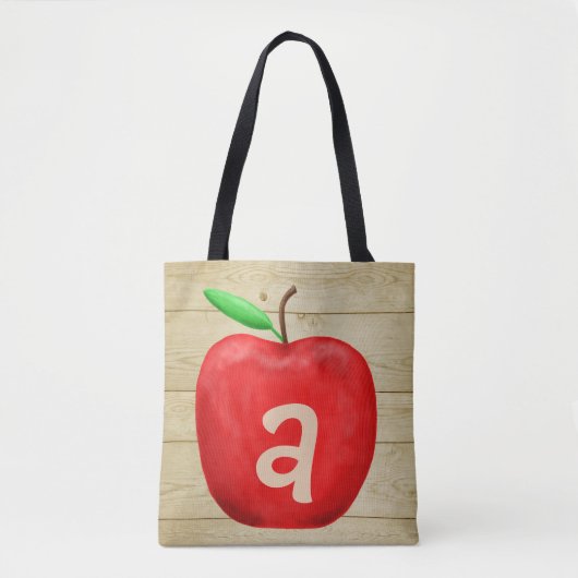 Rode Appel Monogram Tote Bag (Voorkant)