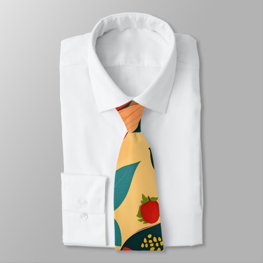 Rode appel mozaïek kleurrijke aangepaste patroon stropdas (Gebonden)