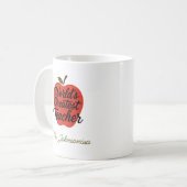 Rode appel naam Werelds Beste Leraar Koffiemok (Voorkant links)