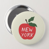 Rode appel New York Ronde Button 4,0 Cm (Voorkant /achterkant)
