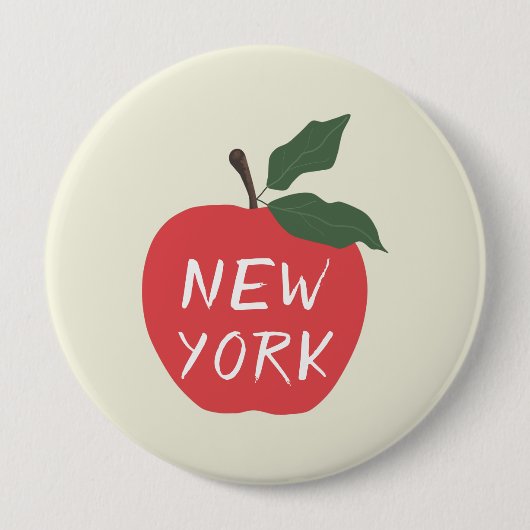 Rode appel New York Ronde Button 4,0 Cm (Voorkant)