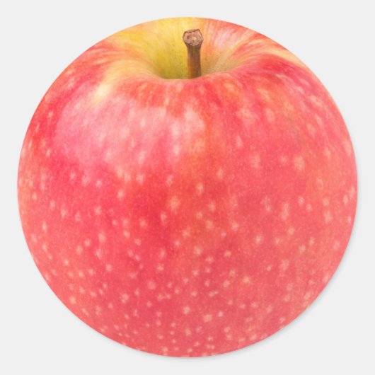 Rode appel ronde sticker (Voorkant)