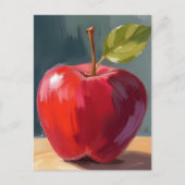 rode appel | Schilderij van fruitolie Briefkaart (Voorkant)