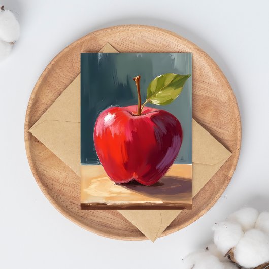 rode appel | Schilderij van fruitolie Briefkaart