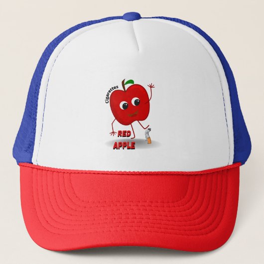 Rode appel sigaretten trucker pet (Voorkant)