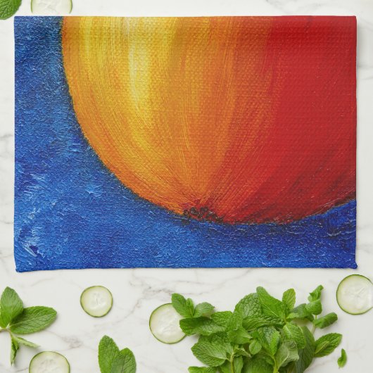 Rode appel - stilstaande doorgangen theedoek (Gevouwen)