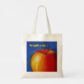 Rode appel - stilstaande doorgangen tote bag (Achterkant)