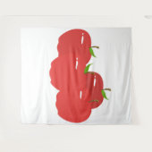 Rode appel tapijt wandkleed (Voorkant (horizontaal))