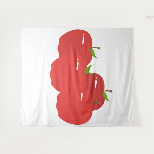 Rode appel tapijt wandkleed (Voorkant (horizontaal))