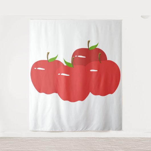 Rode appel tapijt wandkleed (Voorkant)