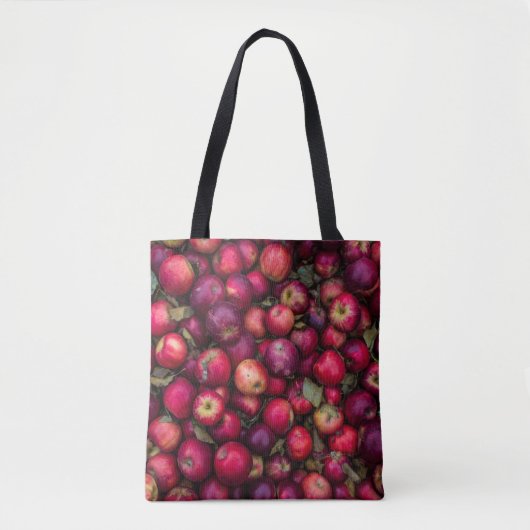 Rode appel tote bag (Voorkant)