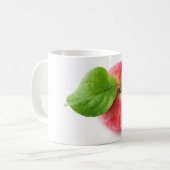 Rode appel van bovenaf koffiemok (Voorkant links)